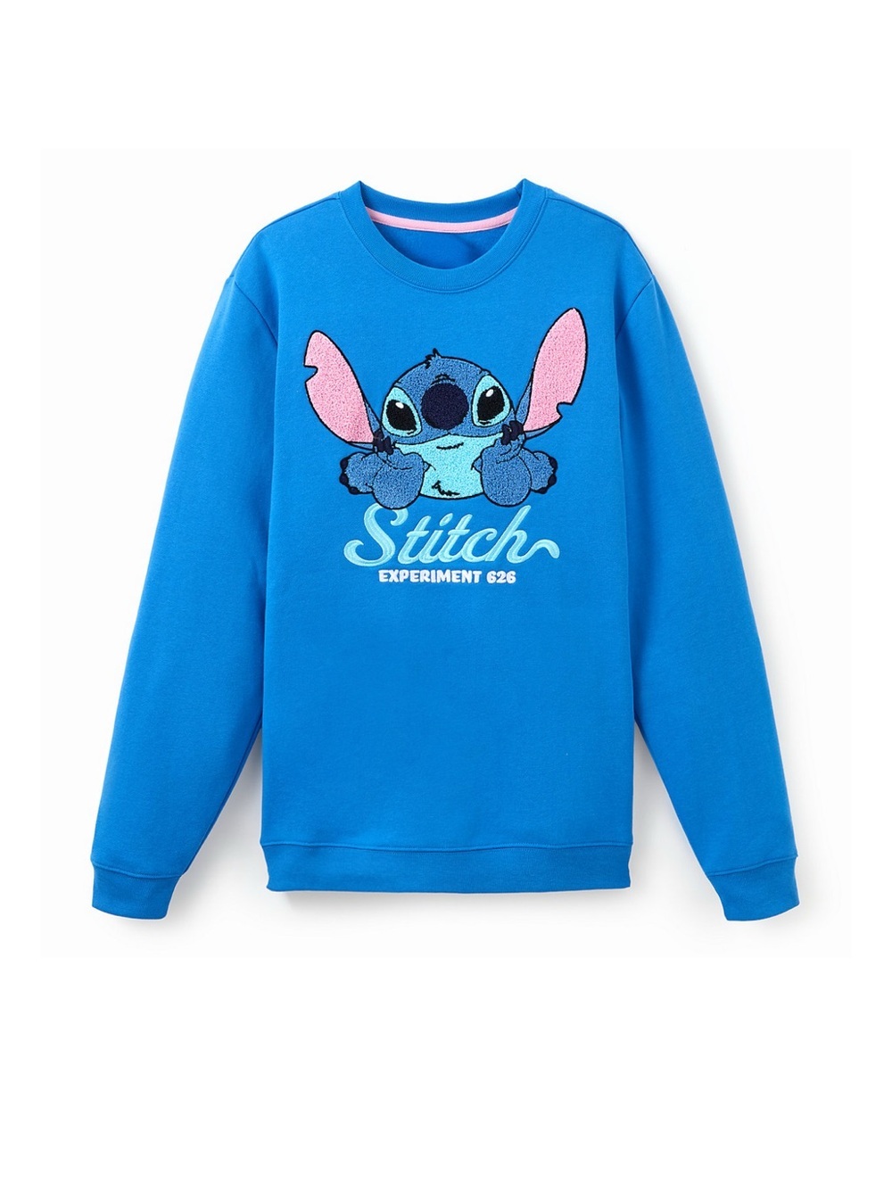 Women’s Disney Stitch Blue Embroidered Crewneck Sweatshirt - Size L - NWT